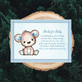 ボーイシャワーゲーム用ベビーかわいいブラウンベアの本 エンクロージャーカード