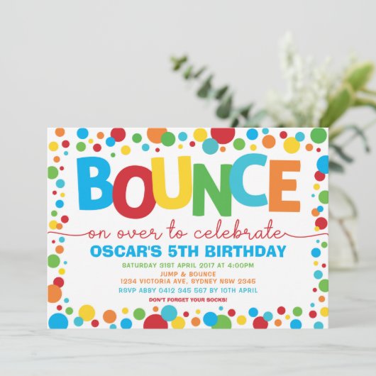 ボーイジャンプ誕生日バウンスハウストランポリンパーティー 招待状 (スタンド正面)