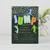 ボーイジャンプ誕生日、ジャンプトランポリン招待状 招待状 (スタンド正面)