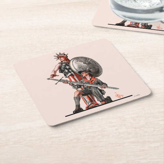 ボーイスカウトと自由 スクエアペーパーコースター (アングル)