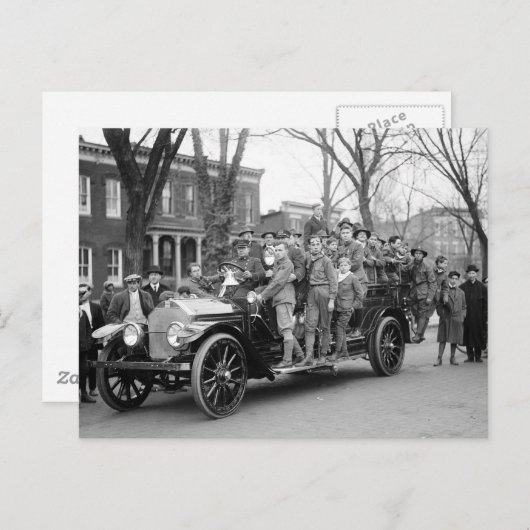 ボーイスカウトファイアドリル、1910年代 ポストカード (正面/裏面)