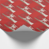 ボーイスケートで滑るヴィンテージサンダー_コーブクリスマス ラッピングペーパー (角)