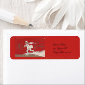 ボーイスケートで滑るヴィンテージサンダー_コーブクリスマス ラベル (インサイチュ)