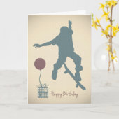 ボーイスケートボード誕生日カード カード (黄色い花)