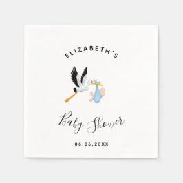 ボーイストーク青い白かわいい赤ちゃんシャワー スタンダードカクテルナプキン