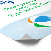 ボーイスプールパーティー誕生日標識 ポスター (角)