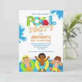 ボーイスプールパーティー8誕生日 招待状 (スタンド正面)