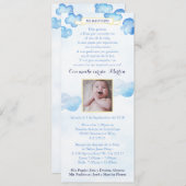 ボーイスペインのティゾバプテスマ招待状と雲 招待状 (正面/裏面)