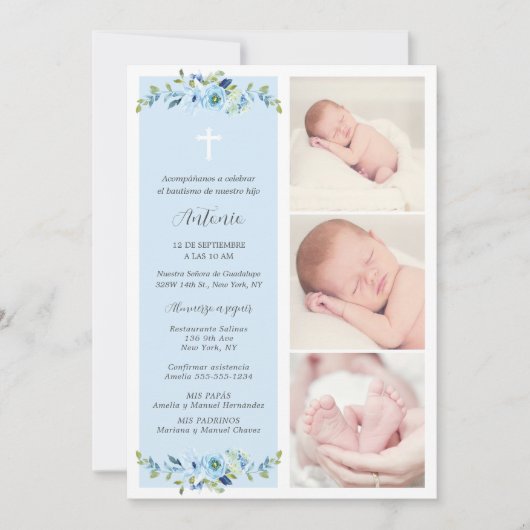 ボーイスペインのンバウティゾパラニーニョのバプテスマ 招待状 (正面)