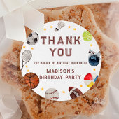 ボーイスポーツボール子供の誕生日ありがとう ラウンドシール