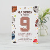 ボーイスポーツ子供の誕生日 招待状 (スタンド正面)