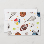 ボーイスポーツ誕生日写真サンキューカード サンキューカード (裏面)