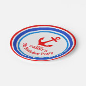 ボーイズいかり7歳の誕生日カスタマイズプレート ペーパープレート (アングル)