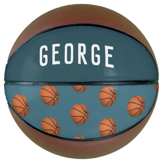 ボーイズおもしろいブルーモダンバスケットボールキッズ バスケットボール (正面)