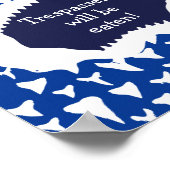 ボーイズおもしろいベッドルーム保シャークアウトサイン ポスター (角)