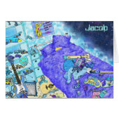 ボーイズおもしろいメッシーベッドルームブルーアートユーモア誕生日 (正面横)