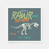 ボーイズおもしろい恐竜ディグ化石子供の誕生日 スタンダードカクテルナプキン (正面)