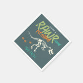 ボーイズおもしろい恐竜ディグ化石子供の誕生日 スタンダードカクテルナプキン (角)