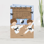 ボーイズおもしろい空手シークレットメッセージハッピーバースデー カード (裏面)