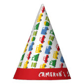 ボーイズおもちゃの車のトラック列車の輸送誕生日 パーティーハット (左)