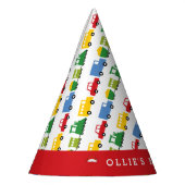 ボーイズおもちゃの車のトラック列車の輸送誕生日 パーティーハット (左)