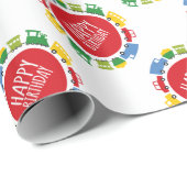 ボーイズおもちゃの輸送車のトラックの列車誕生日 ラッピングペーパー (ロールコーナー)