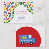 ボーイズおもちゃトランスポート子供たちパーティープランナー 名刺 (正面/裏面)