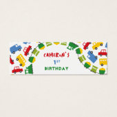 ボーイズおもちゃトランスポート誕生日パーティーDIYギフトラベル (正面)