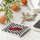 ボーイズおもちゃレッドスポーツカースクウェアのキーチェーン キーホルダー (側面)