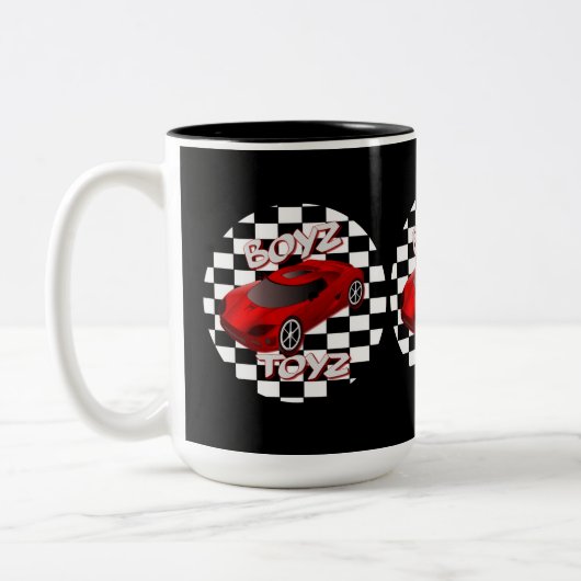 ボーイズおもちゃレッドスポーツカーマグ ツートーンマグカップ (左)