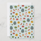 ボーイズかわいいおもしろいモンスター子供の誕生日パーティー 招待状 (裏面)