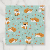 ボーイズかわいいウッドランドキツネベビーシャワーありがとう フェイバータグ (裏面)