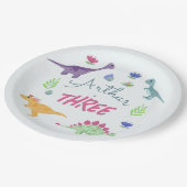 ボーイズかわいいジャングルTレックス恐竜誕生日 ペーパープレート (アングル)