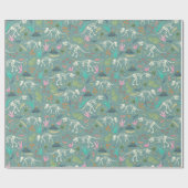 ボーイズかわいいジュラ紀の恐竜の化石子供の誕生日 ラッピングペーパー (フラット)