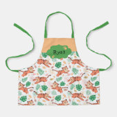 ボーイズかわいいタイガーワイルドジャングルサファリと名前キッズ エプロン (正面)