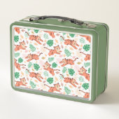 ボーイズかわいいタイガーワイルドジャングルサファリと名前キッズ メタルランチボックス (裏面)