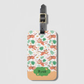 ボーイズかわいいタイガーワイルドジャングルサファリと名前キッズ ラゲッジタグ (正面縦)