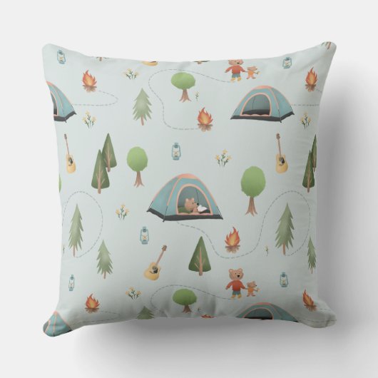 ボーイズかわいいフォレストベア誕生統計ベビー子供部屋 クッション (裏面)