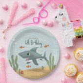 ボーイズかわいいブルーザシーシャーク子供の誕生日 ペーパープレート (パーティー)