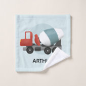 ボーイズかわいいブルーディガー建築パターンキッズ バスタオルセット (ウォッシュタオル)