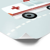 ボーイズかわいいブルートドラー誕生日ウェルカムサイン ポスター (コーナー)