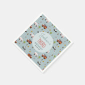 ボーイズかわいいブルートランスポートパターン誕生日キッズ スタンダードカクテルナプキン (角)