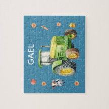 ボーイズかわいいブルーファームトラクターとネームキッズ