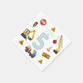 ボーイズかわいいブルー建築キッズキッズ5th誕生日 スタンダードカクテルナプキン (角)