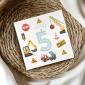 ボーイズかわいいブルー建築キッズキッズ5th誕生日 スタンダードカクテルナプキン