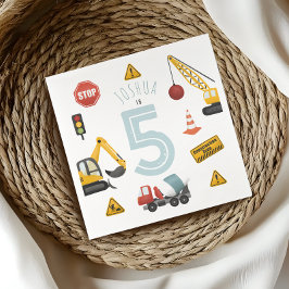 ボーイズかわいいブルー建築キッズキッズ5th誕生日 スタンダードカクテルナプキン