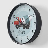 ボーイズかわいいブルー建築コンクリートミキサーキッズ 壁時計 (傾斜)