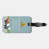 ボーイズかわいいブルー建築トランスポート名キッズ ラゲッジタグ (裏面横)