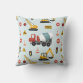 ボーイズかわいいブルー建築トランスポート&ネームキッズ クッション (裏面)