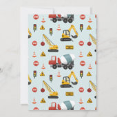 ボーイズかわいいブルー建築輸送赤ちゃんシャワー 招待状 (裏面)